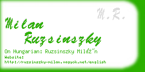 milan ruzsinszky business card